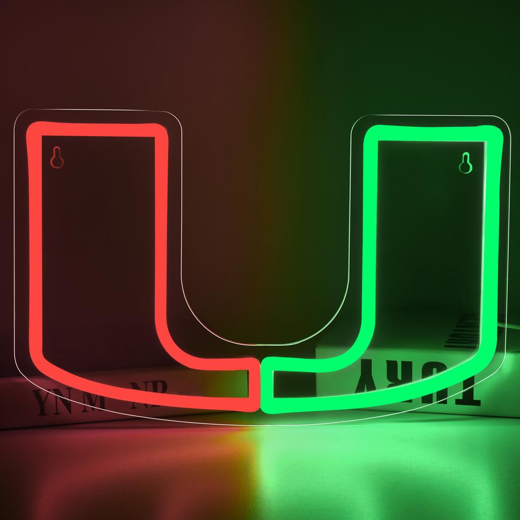 Semne Neon Miami Colegiu Semn Neon LED Miami Logo Echipă Universitară de Fotbal Semn Neon pentru Decor Cameră Cadouri pentru Absolvenți