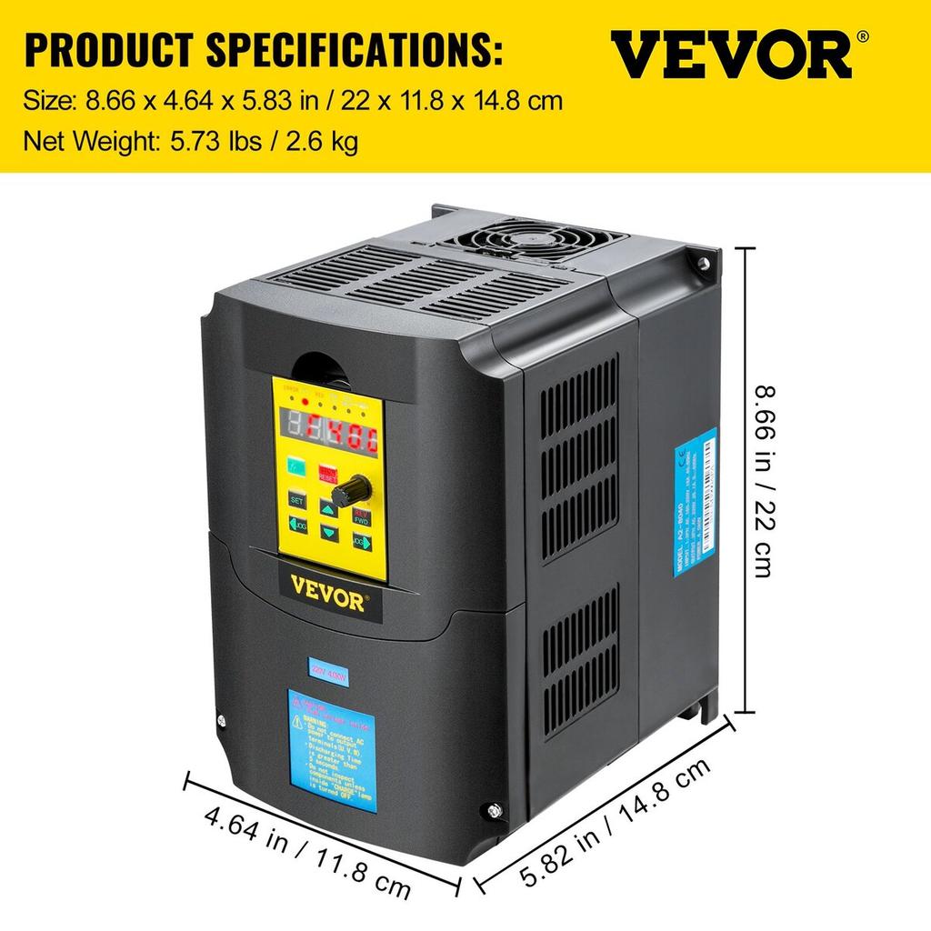 Variable Frequency Drive, AC 220V Input 4KW Variable Frequency CNC Drive Inverter Converter, VFD 5.5HP 1 or 3 Phase Input, 3 Phase Output, CNC Motor