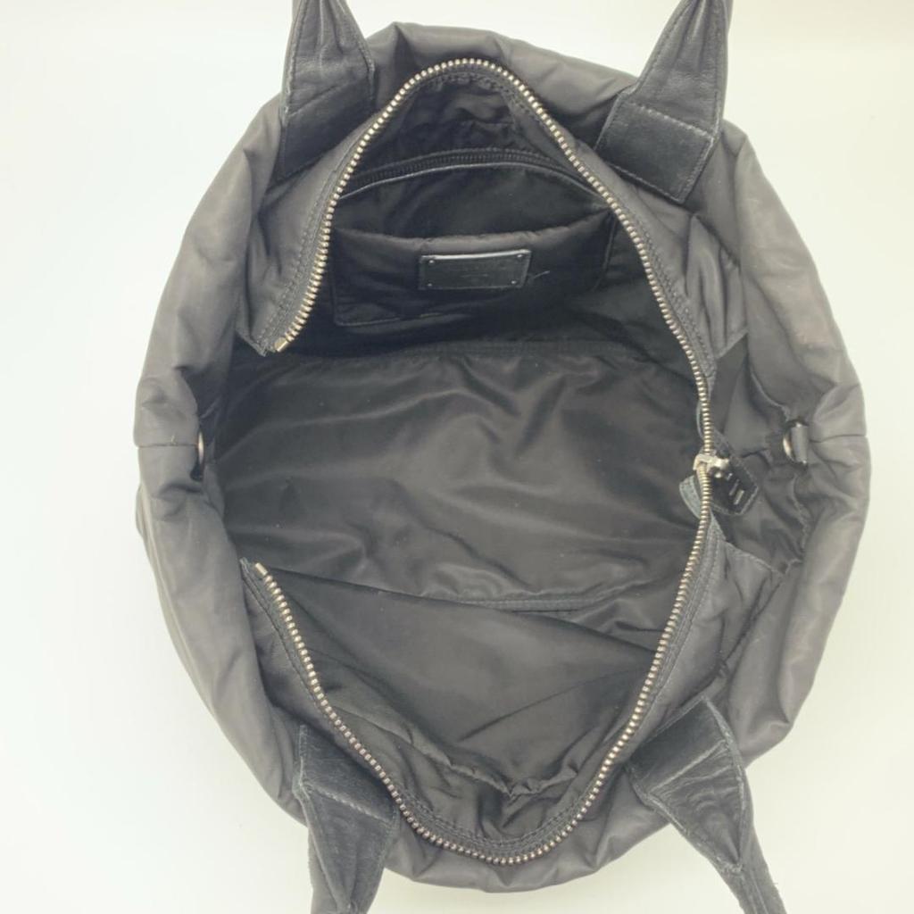 Prada Reversible Tote Bag Handbag Leather Genuine Leather Tessuto Nylon Black Women's Men's Unisex Lightweight