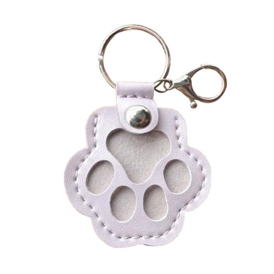 Pet Hair Keepsake Keychain Dog Cat Paw Shape Hair Storage