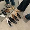 Tax-Free Spring And Summer New Simple Pointed Short Heel Sandals Solid Color Light Mouth Small Heel Bag Head Slippers
