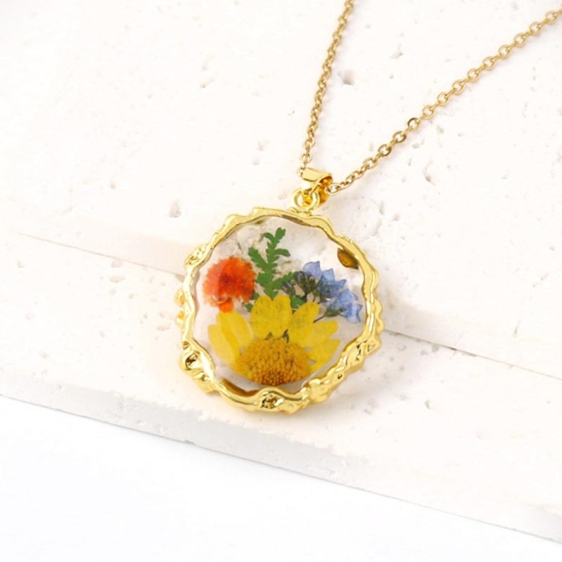 Collana Floreale in Resina Leggera Catena Regolabile per la Clavicola per Pelli Sensibili Accessorio Gioiello da Indossare Ogni Giorno