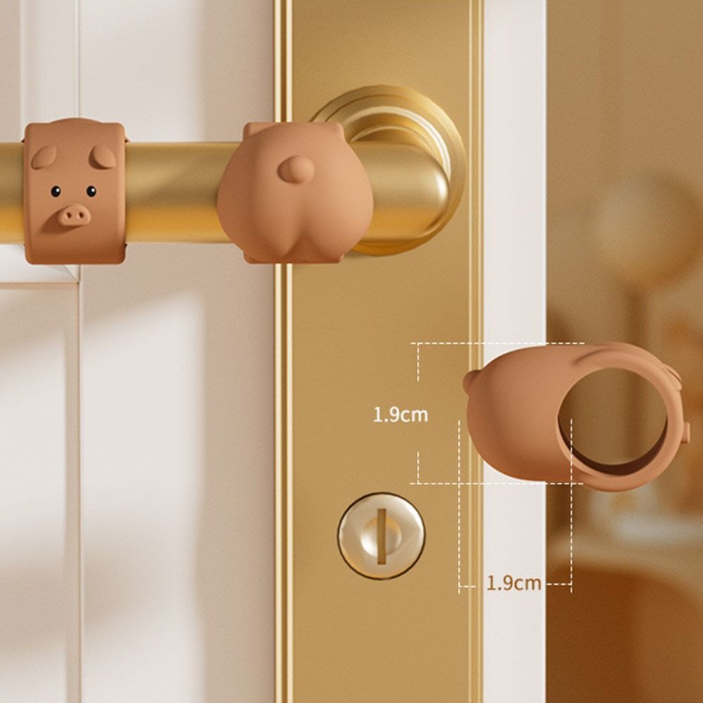 3Pcs Silicone Door Stopper Cartoon Punch-free Wall Protector Anti-Shock Silent Door Handle Anti-collision Ring for Bedroom