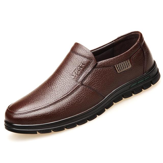 

NPEZKGC Повседневная обувь из натуральной кожи Мужская кожаная обувь ручной работы Нескользящие классические мокасины для мужчин Деловая повседневная обувь 10 коричневый