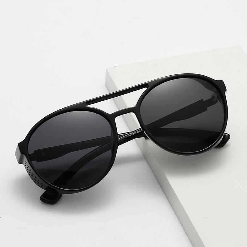 Punk Style Polarized Sunglasses Double Beam Round Hollow Retro Sunglasses Amazon Hot-Selling Glasses