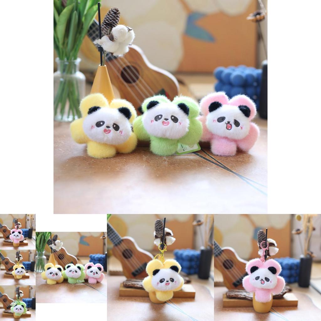 Adorable Panda Plush Keychain Soft Stuffed Toy Cute Cartoon Animal Bag Pendant