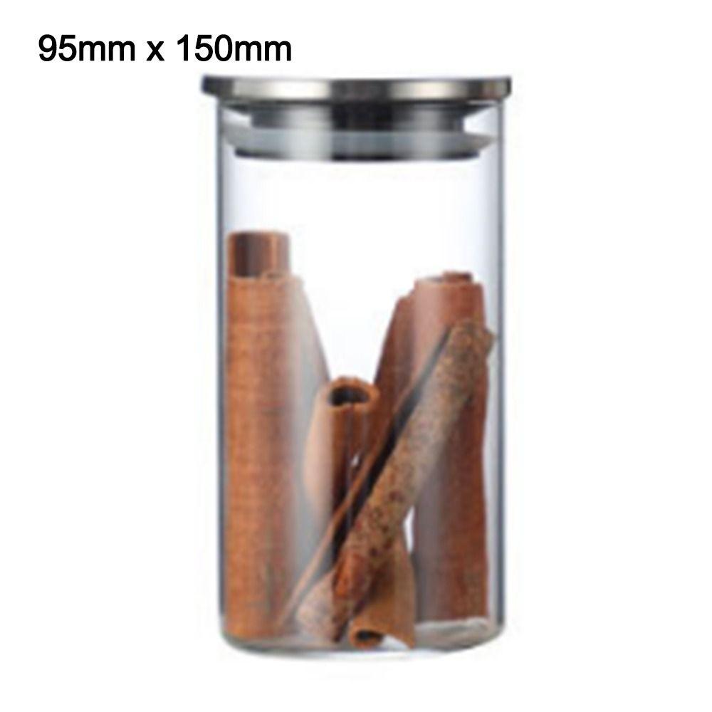 With Stainless Steel Lid Sealed Can Transparent Coffee Bar Station Organizer  Kitchen Supplies