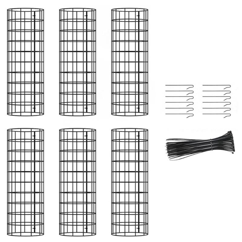 Tree Trunk Protectors 6pcs Plant Guards Protectors with Ziped Ties Metal Stakes Garden Protections Tree Wrap Cage for Damage