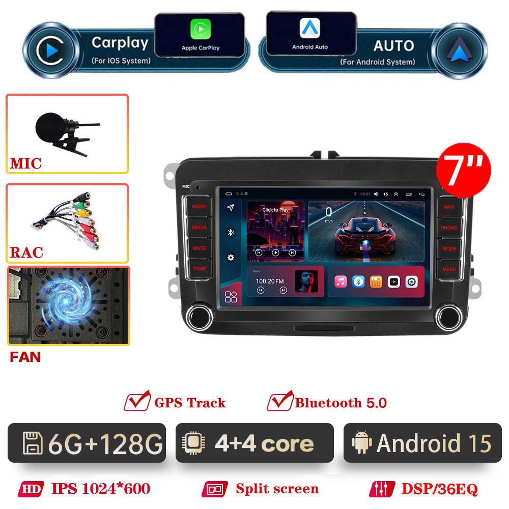 For VW Skoda Golf 5 6 Touran Passat B6 B7 Polo Car Radio Carplay GPS Multimedia Video Player DSP AHD DVR 2din stereo NO DVD