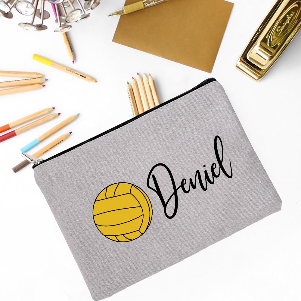 Personalised Football Pencil Bag Custom Name Pencil Case School Stationery Supplies Storage Bags Christmas Birthday Gift for Kid