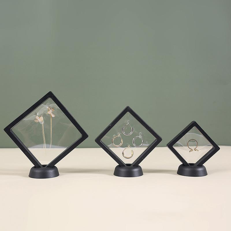 Акриловая полиэтиленовая пленка, подвесная коробка, ювелирное ожерелье, серьги, кольцо, ювелирная витрина, браслет, подарочная коробка 7 * 7 type (without base) чёрный