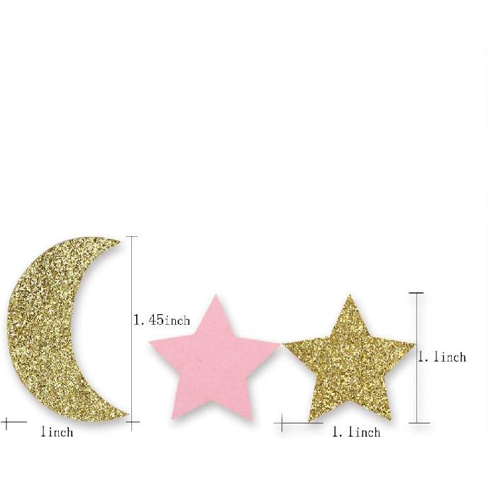 Star and Moon Paper Confetti for Baby Birthday Wedding Party Table Decorations Pink and Gold Glitter Table Scatter Baby Shower Party Supplies