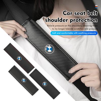 MLKH2 Leather Car Seat Belt Shoulder Cover Protection Accessories For E90 E60 E46 E39 F30 F10 E87 X3 X4 X5 X1 G30 G20