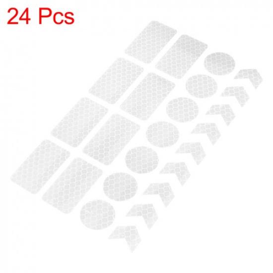 24pcs White Reflective Safety Warning Strip Tape for Car Bumper Sticker