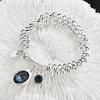 Spanish Design Irregular Broken Silver Water Drop Crystal Necklace Bracelet Temperament Set