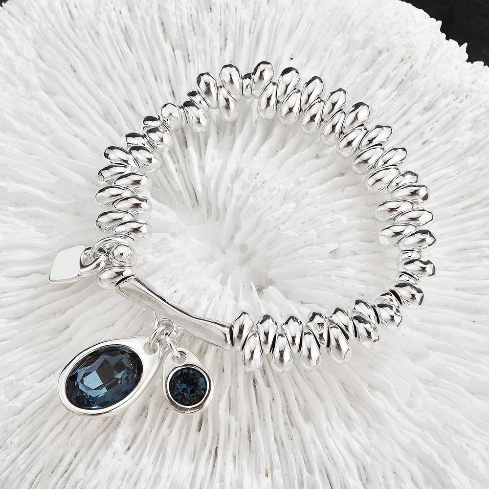 Spanish Design Irregular Broken Silver Water Drop Crystal Necklace Bracelet Temperament Set