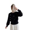 Women's Autumn/Winter Loose Knit Floral Embroidered Pullover Sweater - Korean Retro Style