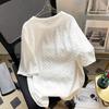 T-shirt Estiva in Cotone da Donna Taglie Forti Ampia Girocollo Top Morbido