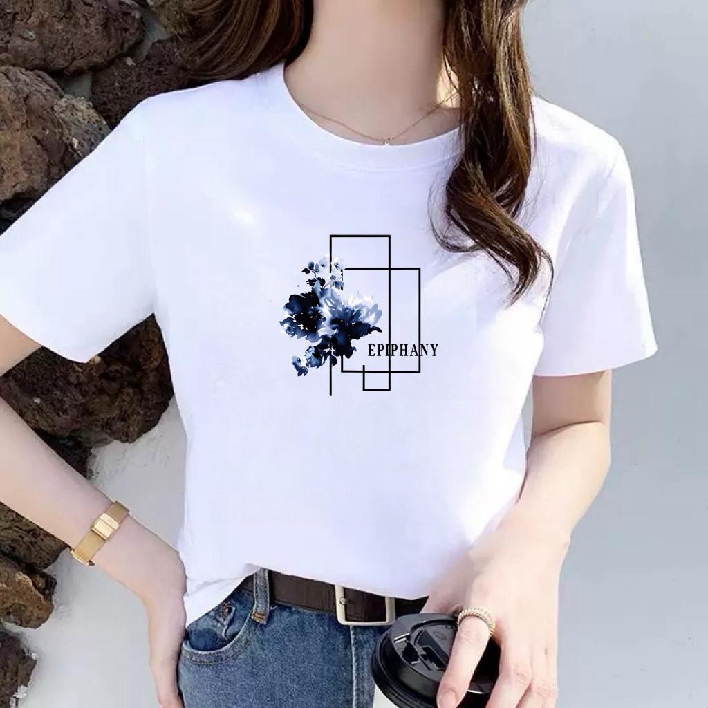 2026 Summer Women's Loose Round Neck Printed Short Sleeve T-shirt - Casual and Slimming