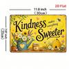 Here Is the Optimized title:nnFarmhouse Bee & Sunflower Tin Sign, Kindness Quote Wall Decor for Kitchen