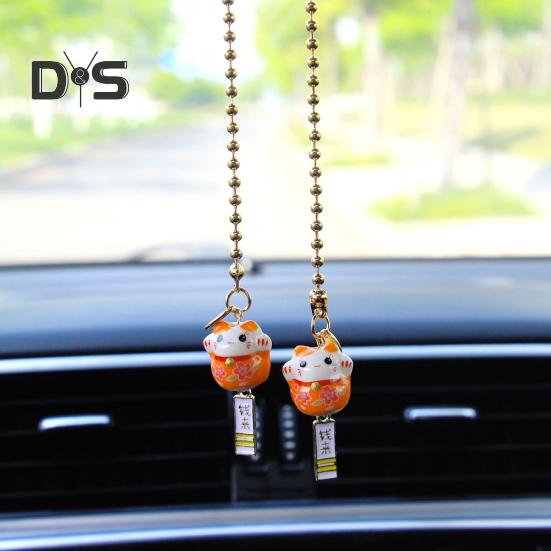 Rearview Mirror Pendant Car Interior Hanging Accessories Easy To Hang Adorable Appearance Lucky Cat Hanging Decoration