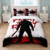 Freitag der 13. Jason Voorhees Schlafzimmer 3-teiliges Bettwäsche-Set Weiches Bettlaken Kissenbezüge Heim-Bettwäsche Dekoration