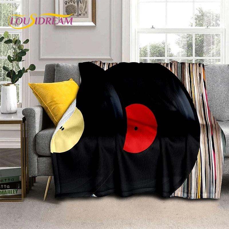 Vinylová deska Hudba DJ Displej Páska Měkká flanelová deka na postel Ložnice Pohovka Piknik, Přehozová deka na přikrytí Venkovní volný čas Dárek