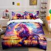 Majestic Sunset Lion Print Bedding Duvet Cover Set  (1*Duvet Cover 2*Pillowcases, Without Duvet Insert)