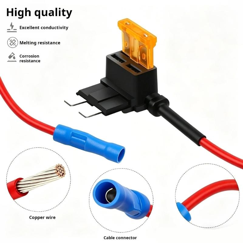 Compact Fuses Tap Connector Set For 12V 24V Systems High Quality Materials Ensure Stable Power Supply In Cars Bikes