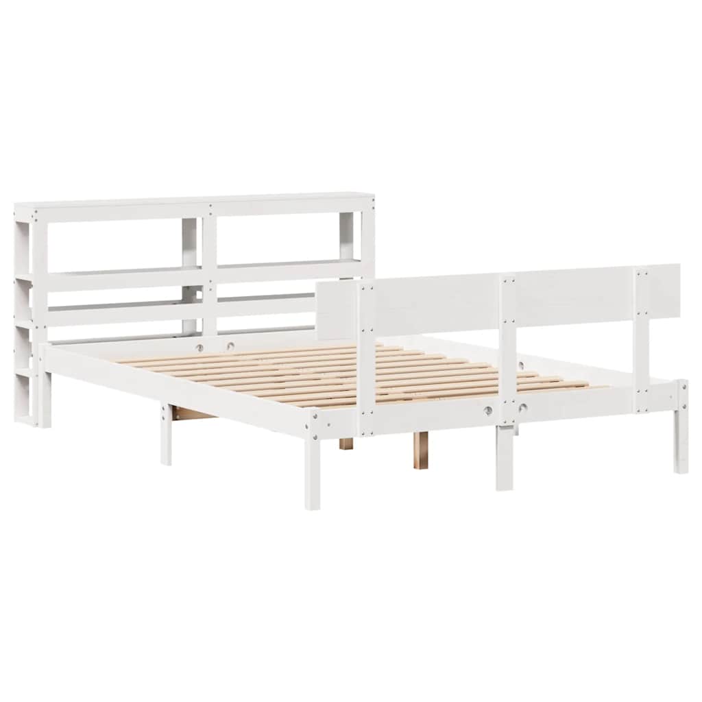 Solid Wood Bed without Mattress White 120 x 200 cm Pine Wood