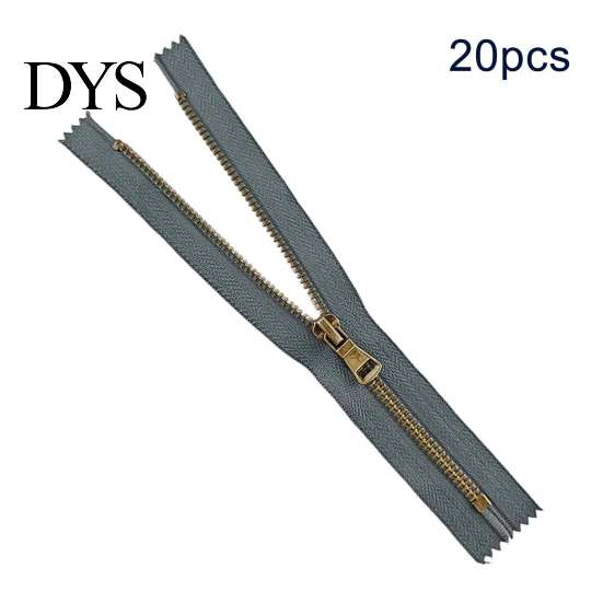 Y-Teeth Zipper 20Pcs Retro Bronze Closed-End Set, Heavy Duty Metal DIY Crafting Replacement, Non Separating for Sewing Handbags Pockets