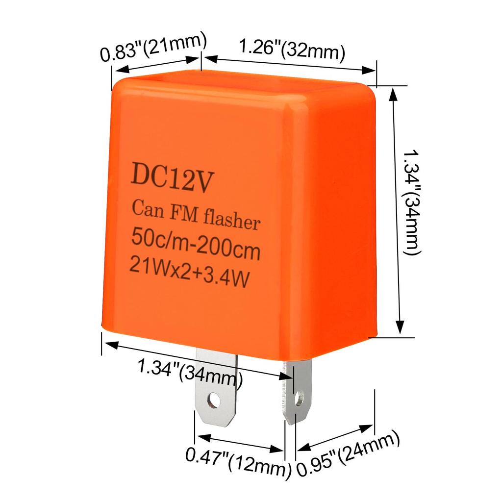 Weasch Einstellbares Elektronisches Blinkrelais, 12VDC 2-polig, LED Elektronisches Blinkrelais