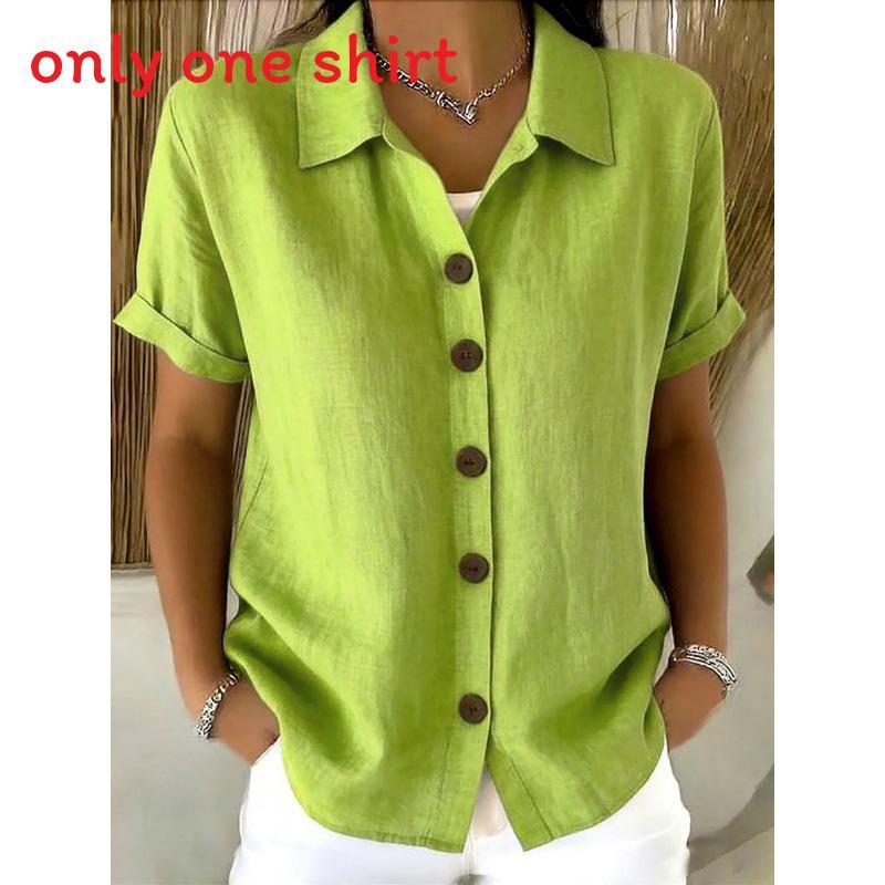 Spring Bohemian Style Short Sleeve Shirt With Padded Patching For Casual Office Wear