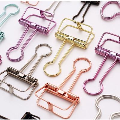 6pcs//lot Hollow Out Metal Binder Clips Notes Letter Paper Clip Office Supplie JE