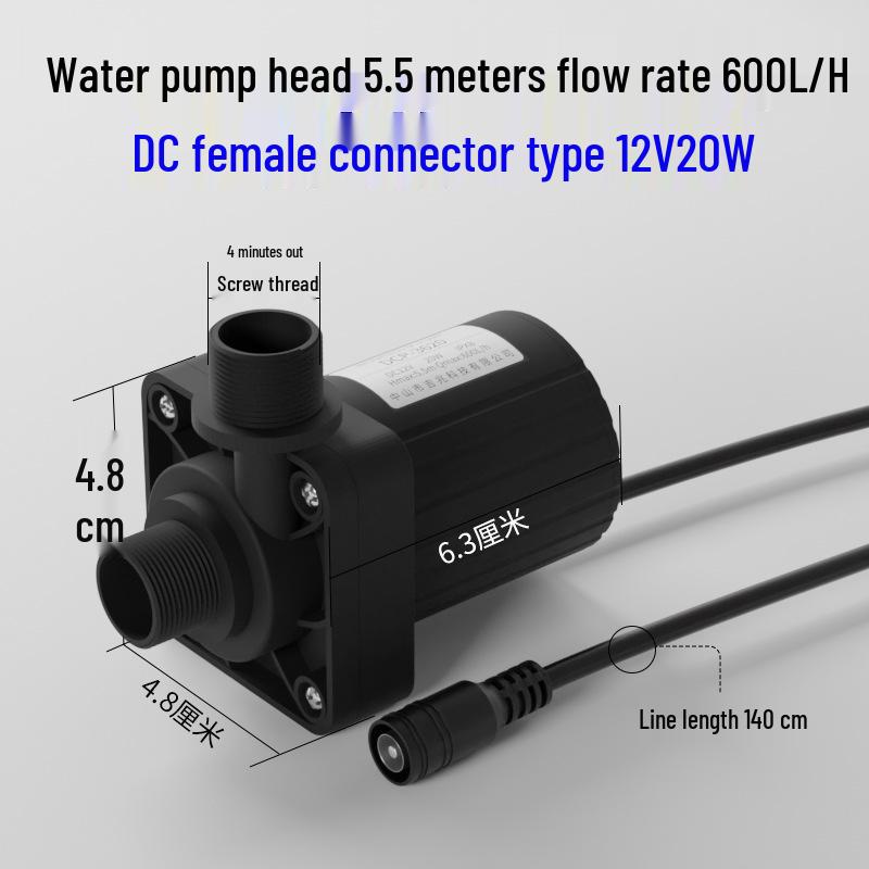 Bomba de Chuveiro Móvel Sem Escovas de Alta Temperatura 12V/24V CC & Booster Submersível para Aquecedor Solar de Água