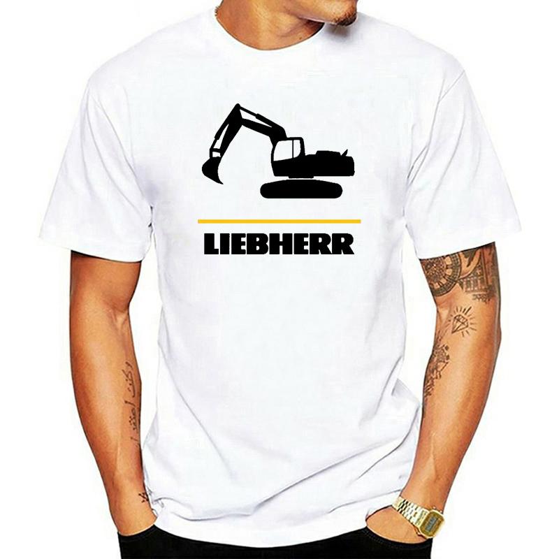 Funny Men t shirt white t-shirt tshirts Black tee New Liebherr Excavator Logo T-Shirt Classic Tops 3384A