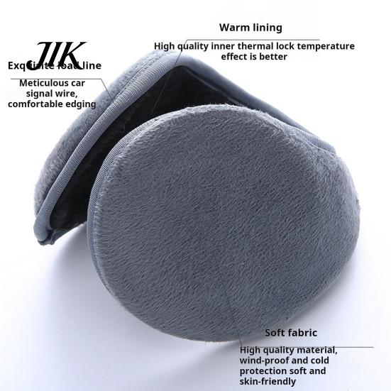 Men Winter Ear Warmers Unisex Earmuffs Thick Plush Protection Windproof Anti-slip Back-on Style Firm Stitching Commuting Outdoor Skiing Decorative