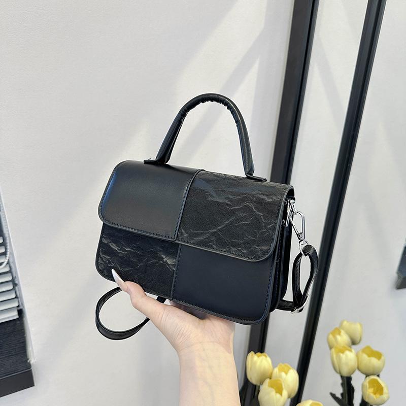 

Нишевая эстетичная модная сумка-мессенджер через плечо с дизайном в стиле пэчворк, летняя новая эстетичная сумка для поездок чёрный