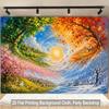 Vibrant Fantasy Landscape Tapestry Wall Mural Spring Autumn Dream Backdrop Decor for Home Living Room Bedroom Hallway