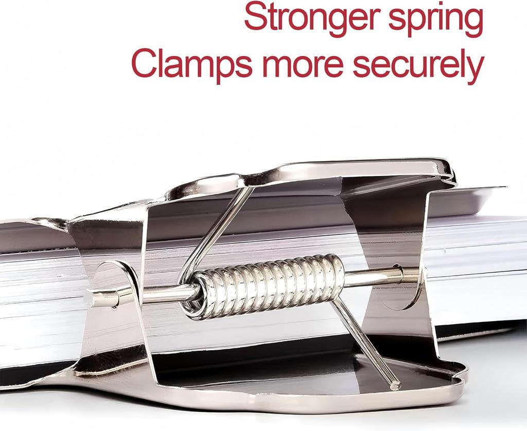 12Pcs 4inch Large Bulldog Clip, Silver Stainless Steel File Binder Clips Clamps Metal Food Bag Paper Clips for Home Office Schoo