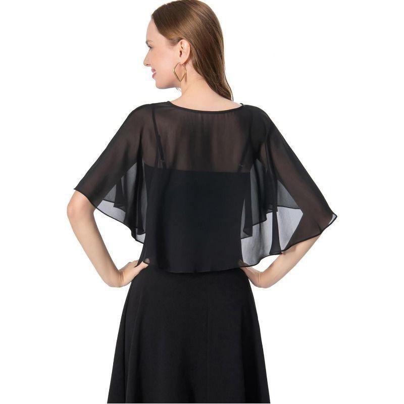 Női Rövid Chiffon Estélyi Sál Köpeny - Esküvői Takaró Kiegészítő