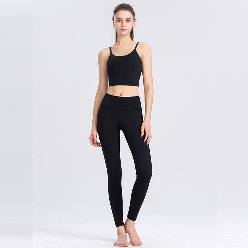 

Новая одежда для йоги, женская красивая спина, спортивный бюстгальтер, нижнее белье для фитнеса, подтяжка ягодиц, телесные штаны для фитнеса, йоги, спортивный костюм для женщин XL чёрный