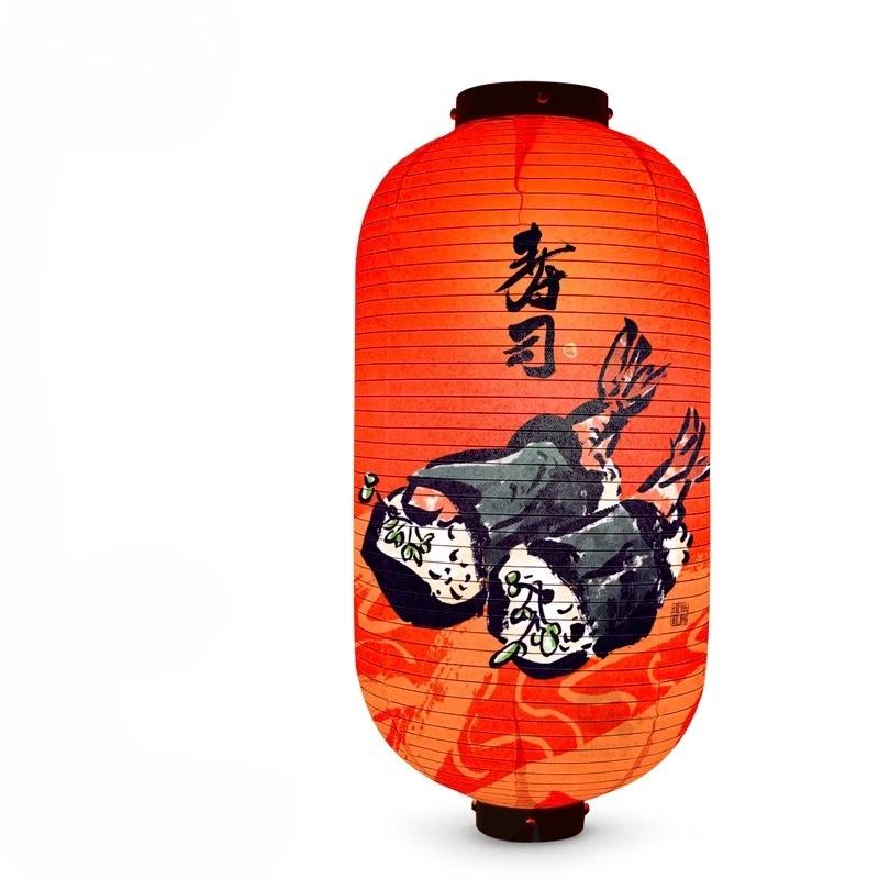 Korean style Restaurant Lanterns Outdoor Waterproof Fabric Hand-written Japanese Food Illustrations Izakaya Advertising Decorate