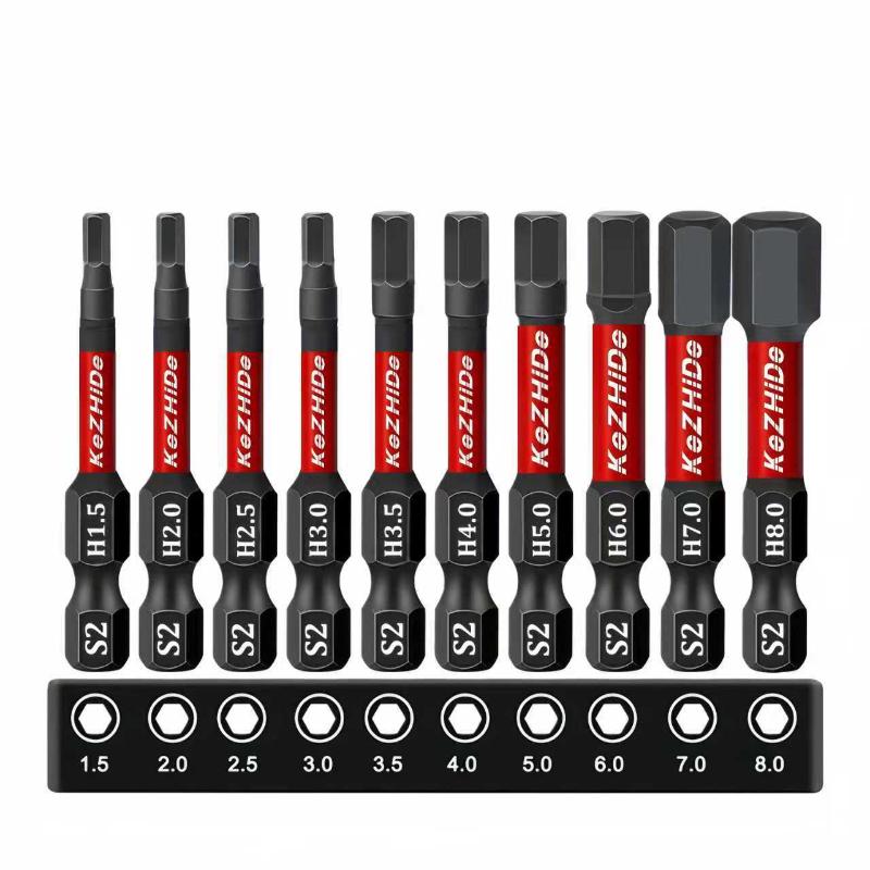 10 Piece S2 Magnetic Impact Drill Bit Set Rust Resistant for Power Tools Secure Fit for Home Office Assembly Projects