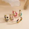15MM Enamel Dripping Oil Craft Sweet and Colorful Earrings Ethnic Style Personalized Women's Jewelry 1 Pair