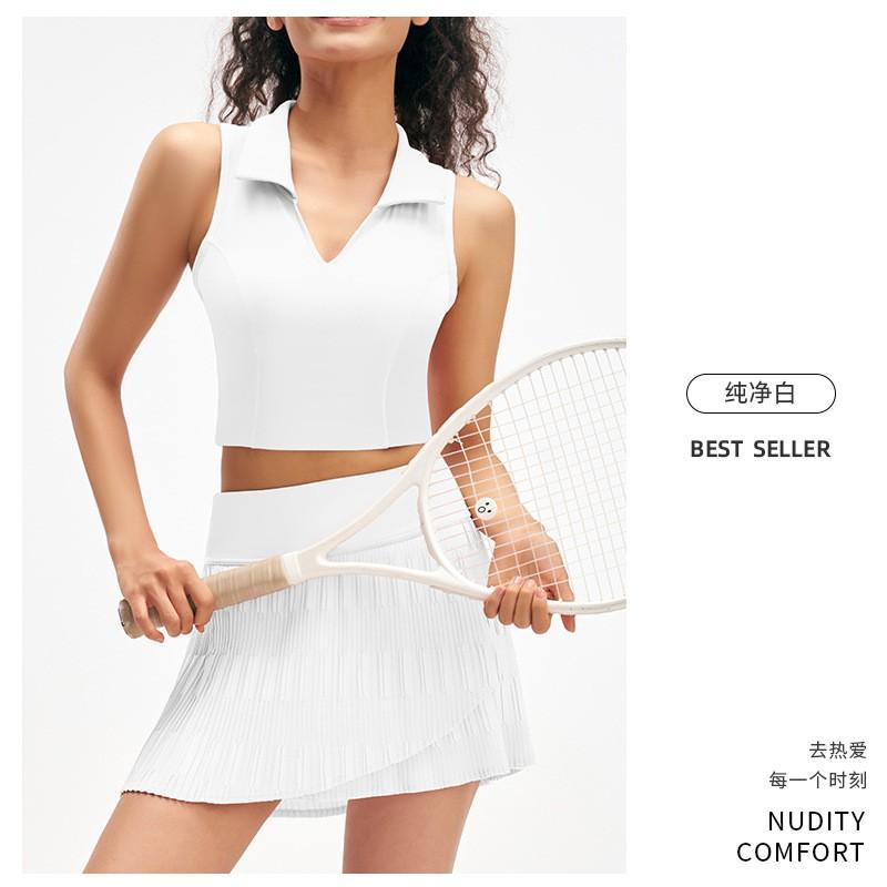 Women Sleeveless Cycling Jersey Set Breathable Anti-chafe Skirt Sport Outfit Gym Yoga Running