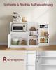 VASAGLE Custos Collection BBK373WB01 Kitchen Cabinet Storage Cabinet Sideboard with Worktop Microwave Shelf with 1 Open Compartment 3 Doors