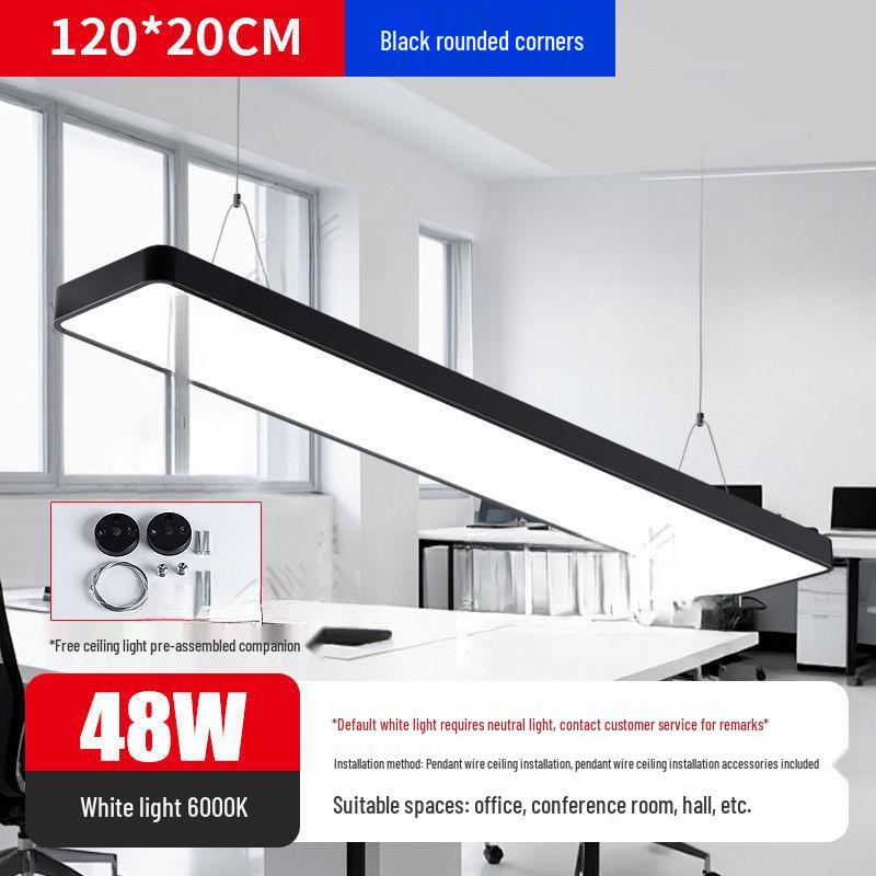 Minimalist Rectangular LED Pendant Light for Barber Shop, Office, or Living Room Ceiling