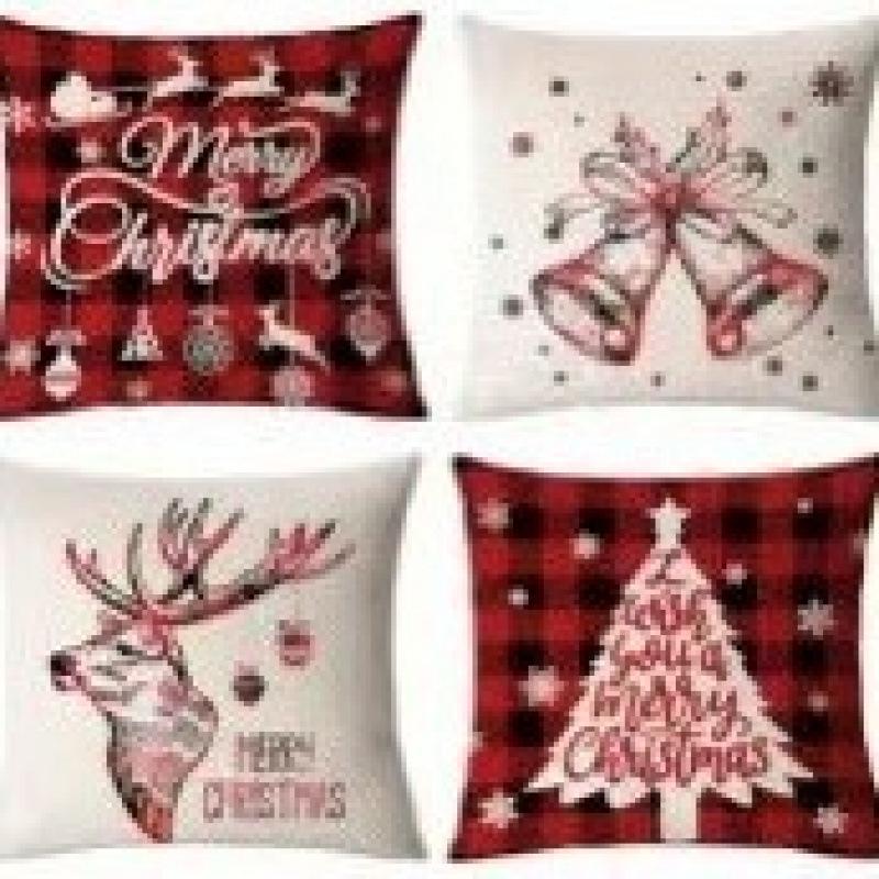 Christmas Linen Pillowcase: Home Sofa Decor & Car Lumbar Support Cushion Cover