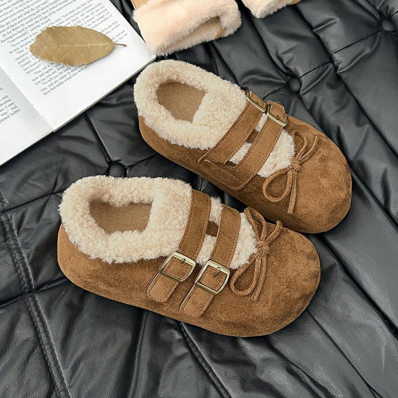 Women's fur one thick bottom heightening winter lightweight padded warm snow boots non-slip wear casual sneakers a stirrup cotton boots fur shoes